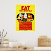 Poster Mangez-les tous les jours 1942 WPA (Cuisine)
