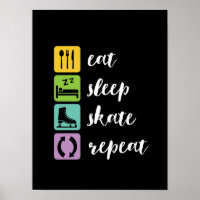 Mangez Patinage de sommeil amusant Figurine Patine