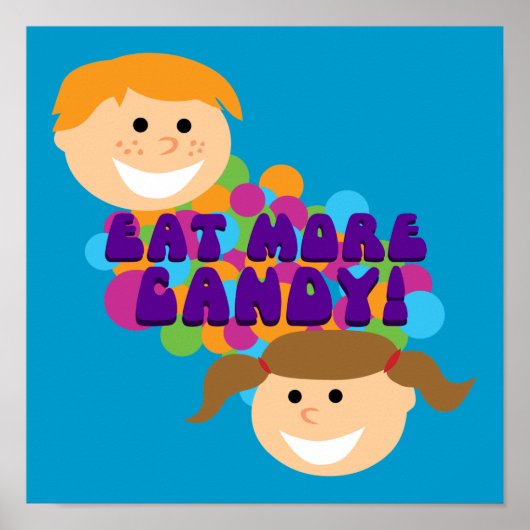 Poster Mangez Plus Candy Retro Enfants (Devant)