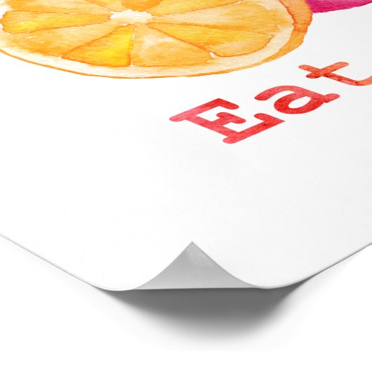 Poster Mangez plus d'aquarelle de fruits (Coin)