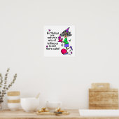 Poster Mangez plus de gâteau Humour d'anniversaire (Cuisine)