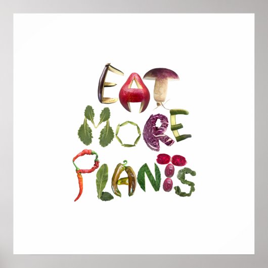 Poster Mangez plus de Plantes - Rappel sain (Devant)