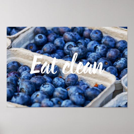 Poster Mangez pur // Blueberries Photo (Devant)