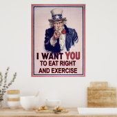 Poster Mangez Sainement Et Faites De L'exercice (Cuisine)