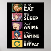 Poster Mangez Sleep Anime Jeu Répéter (Devant)
