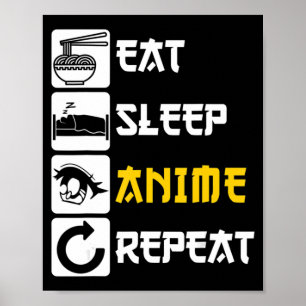 Poster Mangez Sleep Anime Répéter Manga Japon Dire Cospla