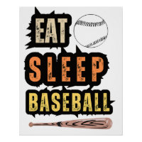 Mangez Sleep Baseball Joueur Funny Baseball
