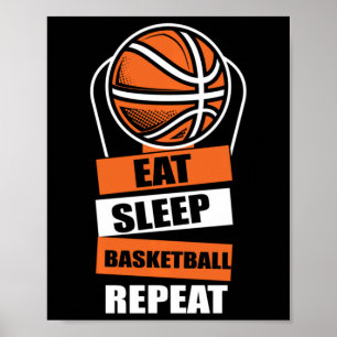 Poster Mangez Sleep Basketball Répéter Lecteur Entraîneur