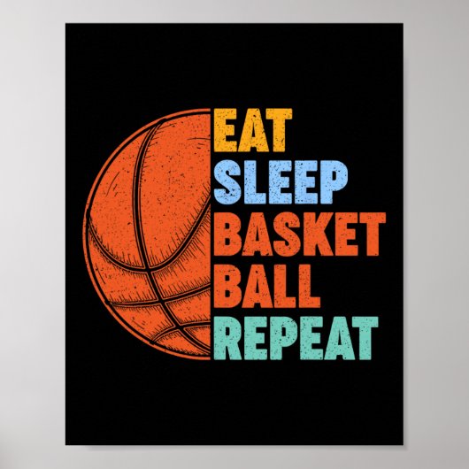 Poster Mangez Sleep Basketball Répéter pour hommes Ados g (Devant)