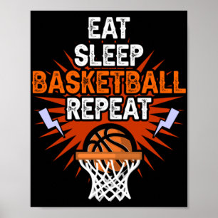 Poster Mangez Sleep Basketball Répétez Lecteur Gift Fun P