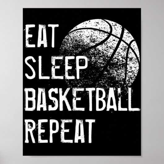 Poster Mangez Sleep Basketball Répétition pour Hommes Fem (Devant)