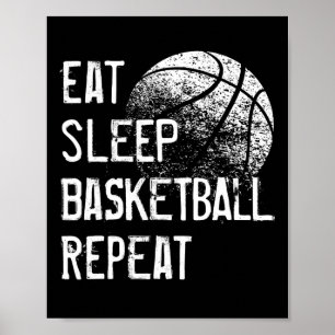 Poster Mangez Sleep Basketball Répétition pour Hommes Fem