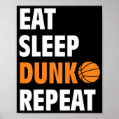 Poster Mangez Sleep Dunk Répétez Fun Basketball (Devant)