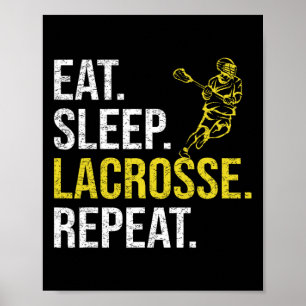 Poster Mangez Sleep Lacrosse Répéter Sports Équipe Cadeau