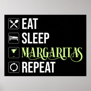 Poster Mangez Sleep Margaritas Répéter