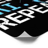 Poster Mangez Sleep Ski Répéter Ski Hobby Sports d'hiver (Coin)