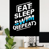 Poster Mangez Sleep Swim (Bureau à domicile)