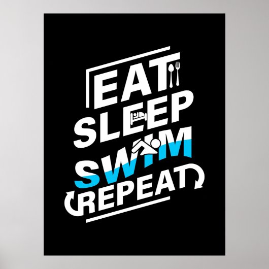 Poster Mangez Sleep Swim (Devant)