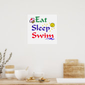 Poster Mangez Sleep Swim (Cuisine)