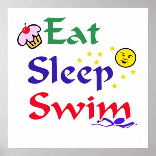 Poster Mangez Sleep Swim (Devant)