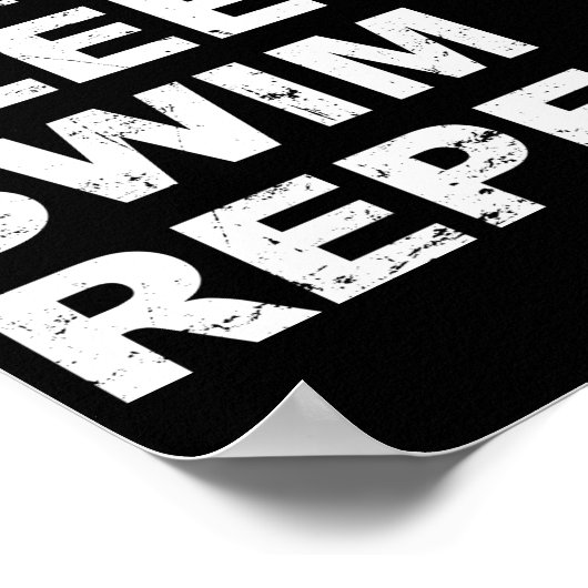 Poster Mangez Sleep Swim Repeat - Citation drôle pour Swi (Coin)