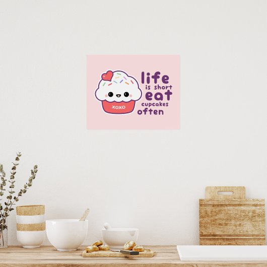 Poster Mangez Souvent Des Cupcakes (Cuisine)
