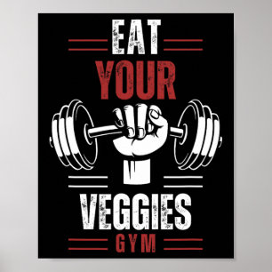 Poster Mangez Vos Légumes Végétalien Fitness Gym Entraîne
