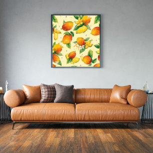 Poster Mango Madness Motif aquarelle tropical de mangue