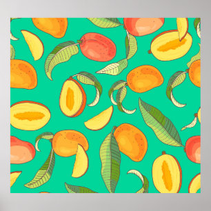 Poster Mango Medley : Motif de fruits tropicaux
