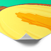 Poster Mango. Motif sans couture avec tropique jaune et r (Coin)