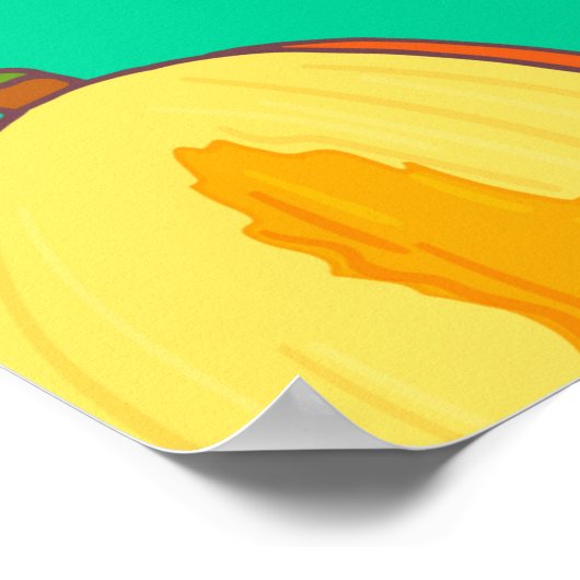 Poster Mango. Motif sans couture avec tropique jaune et r (Coin)