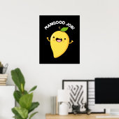 Poster Mangood Job Funny Mango Fruit Pun Dark BG (Bureau à domicile)