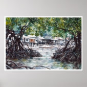 Poster Mangroves de Singapour - Aquarelle (Devant)