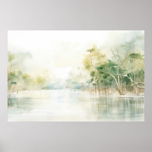 Poster Mangroves peinture aquarelle (Devant)