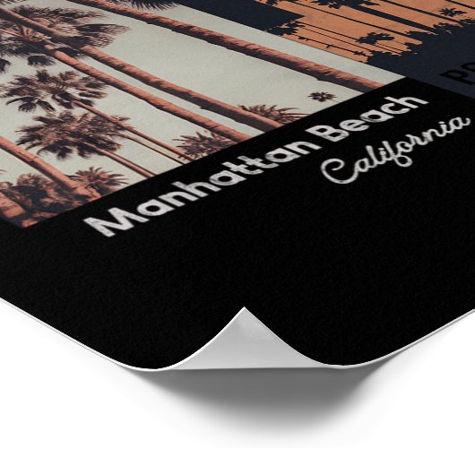 Poster Manhattan Beach California Ca Retro  (Coin)