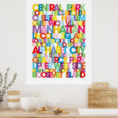 Poster Manhattan Boroughs Aveugle De Bus (Cuisine)