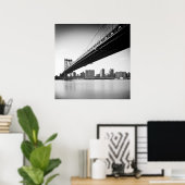 Poster Manhattan Bridge and skyline, New York, US. (Bureau à domicile)