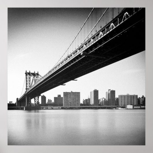 Poster Manhattan Bridge and skyline, New York, US. (Devant)