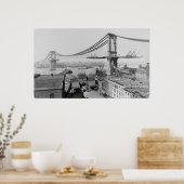 Poster Manhattan Bridge New York 1909 (Cuisine)