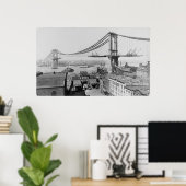 Poster Manhattan Bridge New York 1909 (Bureau à domicile)