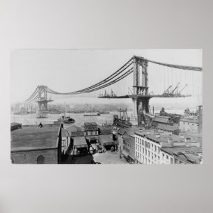 Poster Manhattan Bridge New York 1909