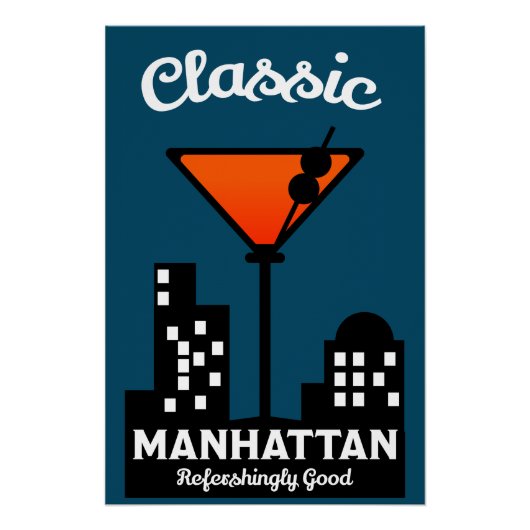 Poster Manhattan Cocktail Wall Art (Devant)