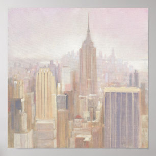 Poster Manhattan dans la brume   New York City