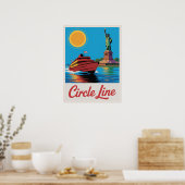 Poster Manhattan Ferry Circle Line Statue de la Liberté V (Cuisine)