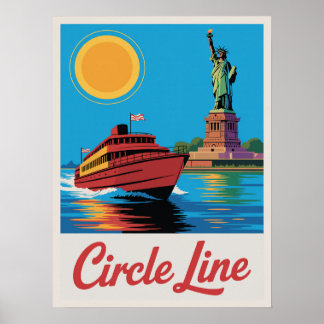 Poster Manhattan Ferry Circle Line Statue de la Liberté V