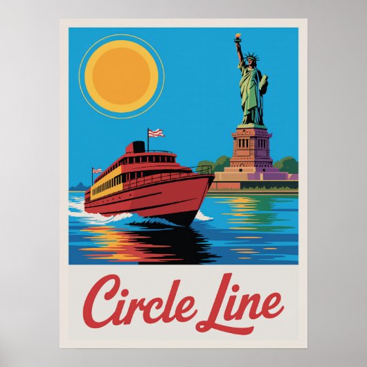Poster Manhattan Ferry Circle Line Statue de la Liberté V (Devant)