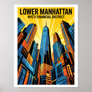 Poster Manhattan inférieur NYC