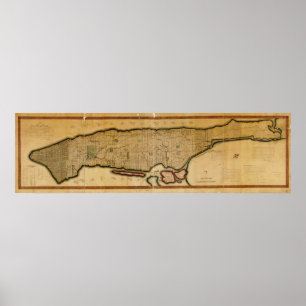 Poster Manhattan Island New York City Map from 1807