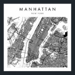 Poster Manhattan New York Minimal Modern Street Map<br><div class="desc">Manhattan New York Minimal Modern Street Map</div>