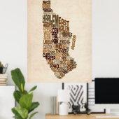 Poster Manhattan New York Typographie Carte texte (Bureau à domicile)